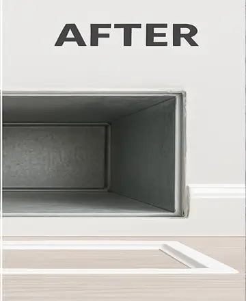 Clean air duct after professional cleaning service