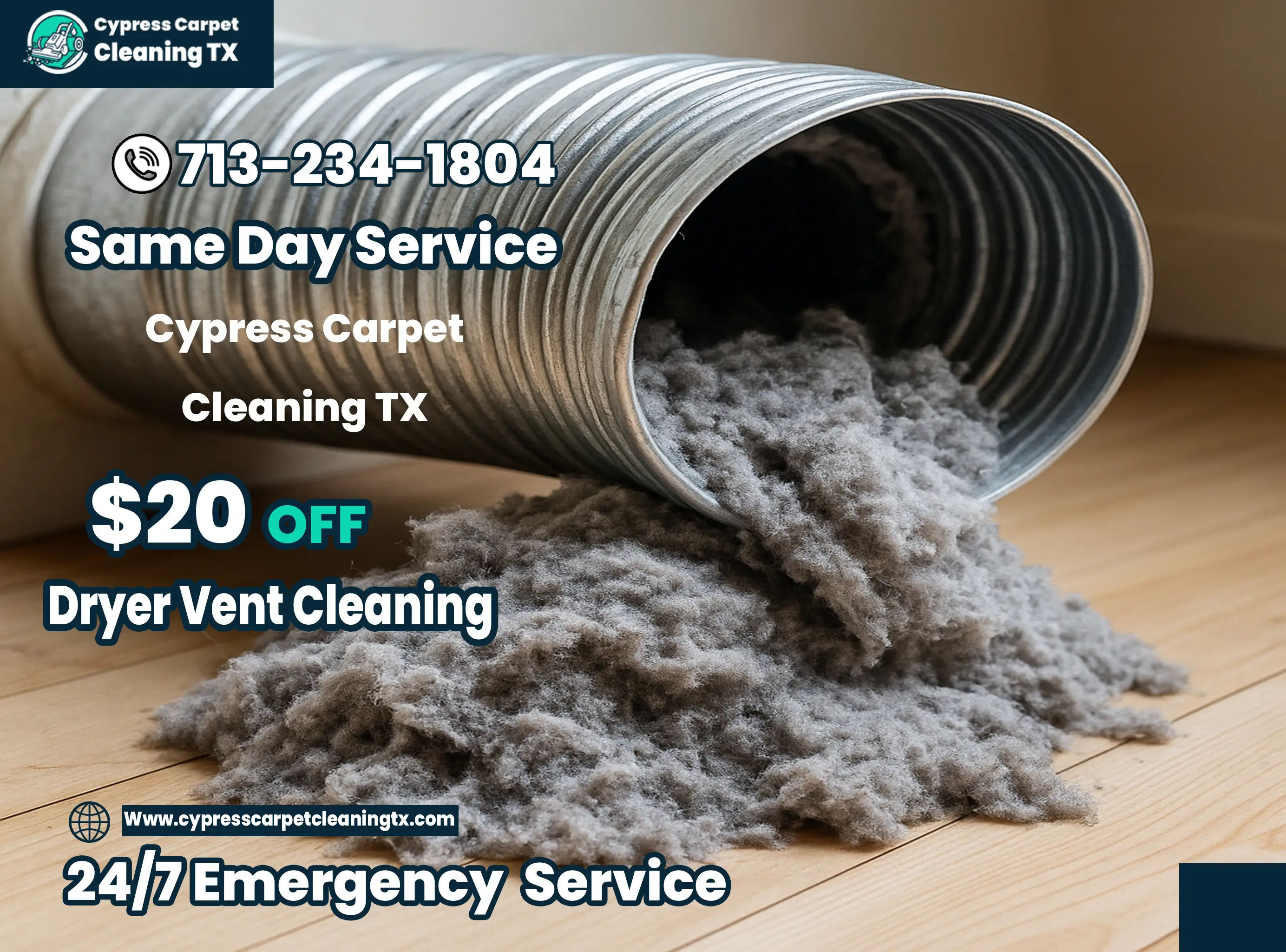 Dryer vent cleaning offer in Cypress