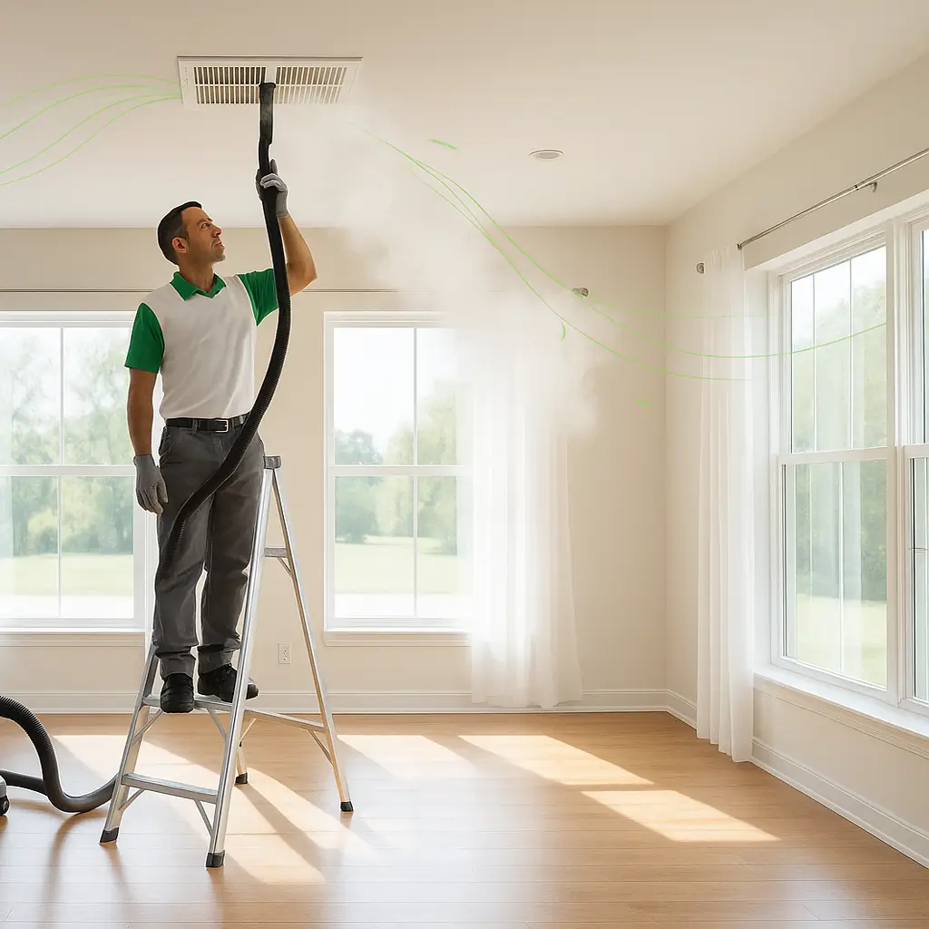 Odor removal from air ducts