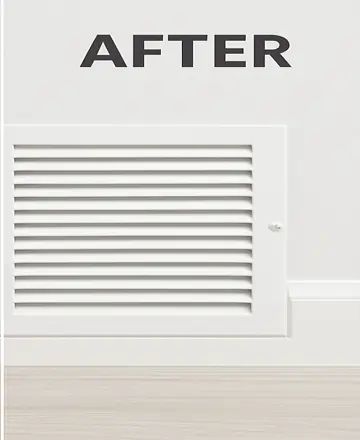 Clean air vent after professional cleaning service